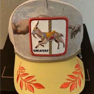 Artistic Yellow and Gray Cap with Embroidered Goorin bros The Farm  Gratest Maxi